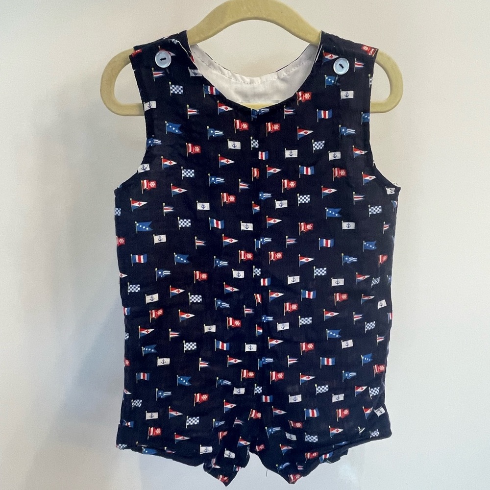 Funtasia Too baby boys nautical flags Jon Jon / shortall 12M